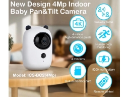 Panda BC2 akkumulátoros otthoni kamera, bébi kamera, Wi-Fi, 4MP, 5200mAh akkumulátor, kétirányú hang, éjjellátó