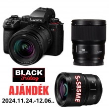 LUMIX DC-S5M2WE Full-frame, tükör nélküli készülékváz +R2060 +S50 optika - 2024BF