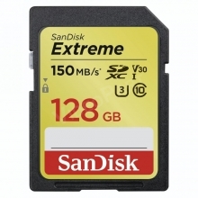 SanDisk 128GB EXTREME SDXC kártya, 150MB/s V30 UHS-I U3