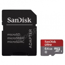 SanDisk 64GB MicroSDXC kártya + adapter, CL10 48Mbps