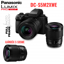 LUMIX DC-S5M2XWE FullFrame 4K fényképezőgép váz + R2060 + S50 optikák