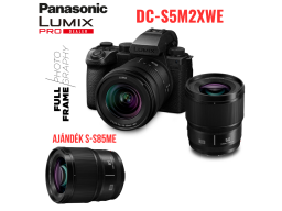 LUMIX DC-S5M2XWE FullFrame 4K fényképezőgép váz + R2060 + S50 optikák