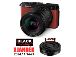 LUMIX DC-S9KE-R Full-Frame kompakt fényképezőgép váz és S-R2060 optika - bíborvörös - 2024BF